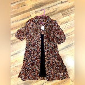 Free people sheer flowered tunic in fall colors